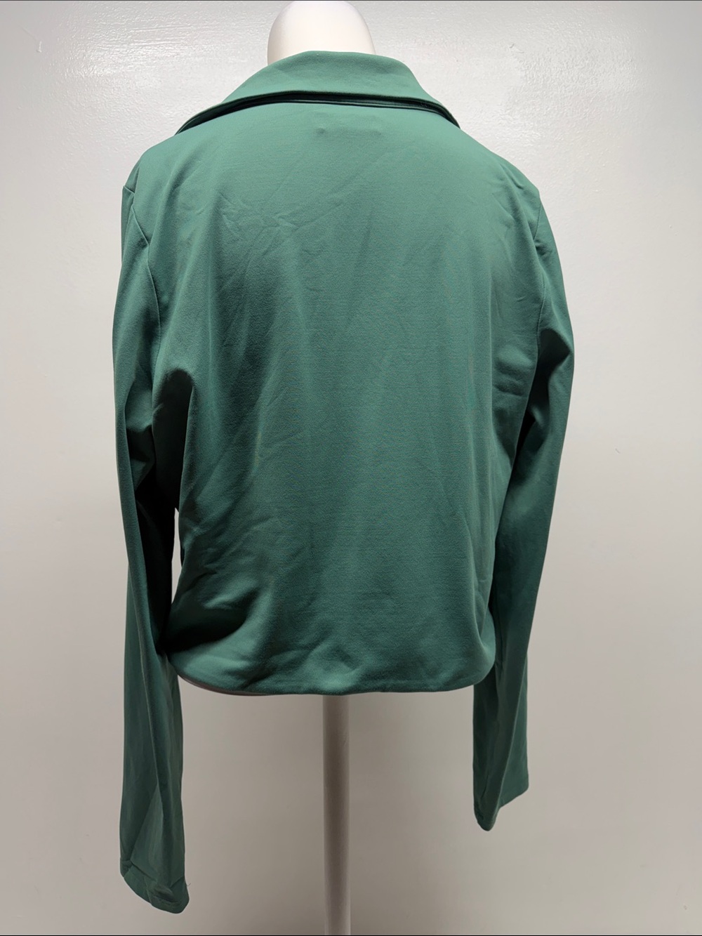 Babaton Contour Polo Shirt Cropped Long Sleeve Stretch Collared Green Plus 2XL - Picture 3 of 8
